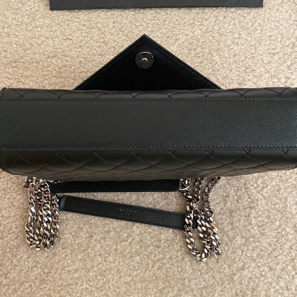 Ysl Medium Envelope Bag Black/Silver - image 7